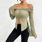 Women's Knitted T-shirt Fashion Tops - Viexta