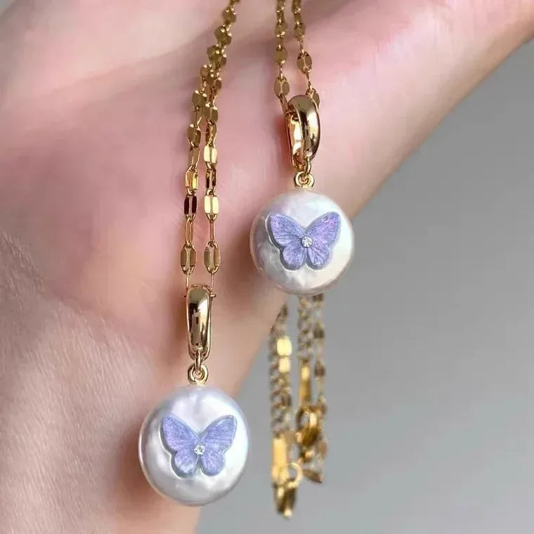 Fantasy Purple Butterfly Necklace - Viexta