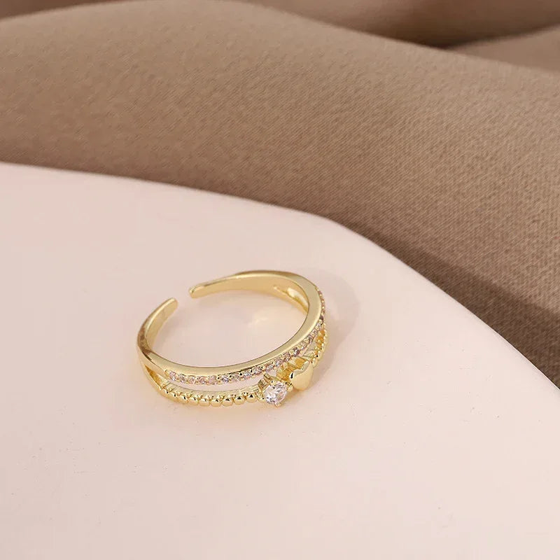 Heart-shaped Layered Ring - Viexta