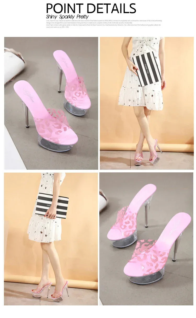 Transparent Stiletto Waterproof High Heels - Viexta