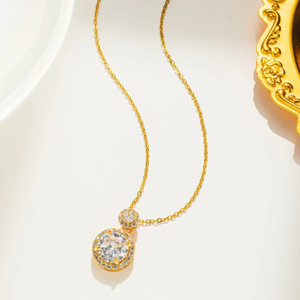 Titanium Steel Women's Zircon Clavicle Chain - Viexta
