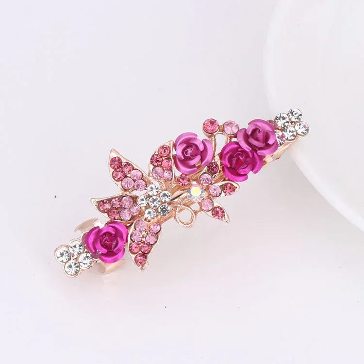 Rhinestone Hairpin Ponytail Clip - Viexta