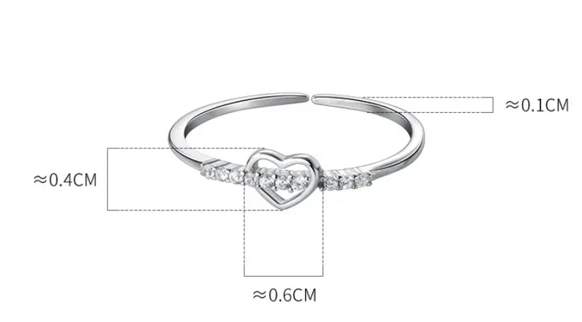 Hollowed-out Heart-shaped Ring - Viexta