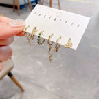6piece Snake-like Earring Punk Set - Viexta