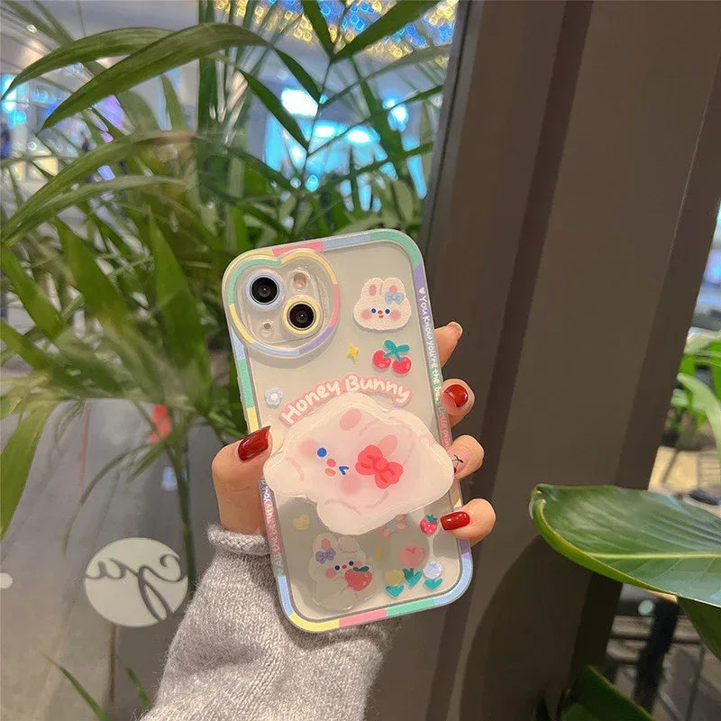 Cartoon Bunny Transparent iPhone Case - Viexta