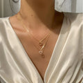 Golden Love Double Pendant Necklace - Viexta
