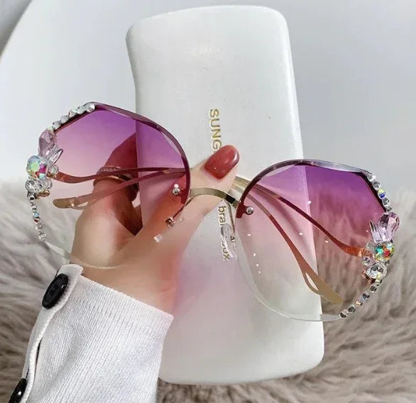 Rhinestone UV Resistant Sunglasses - Viexta