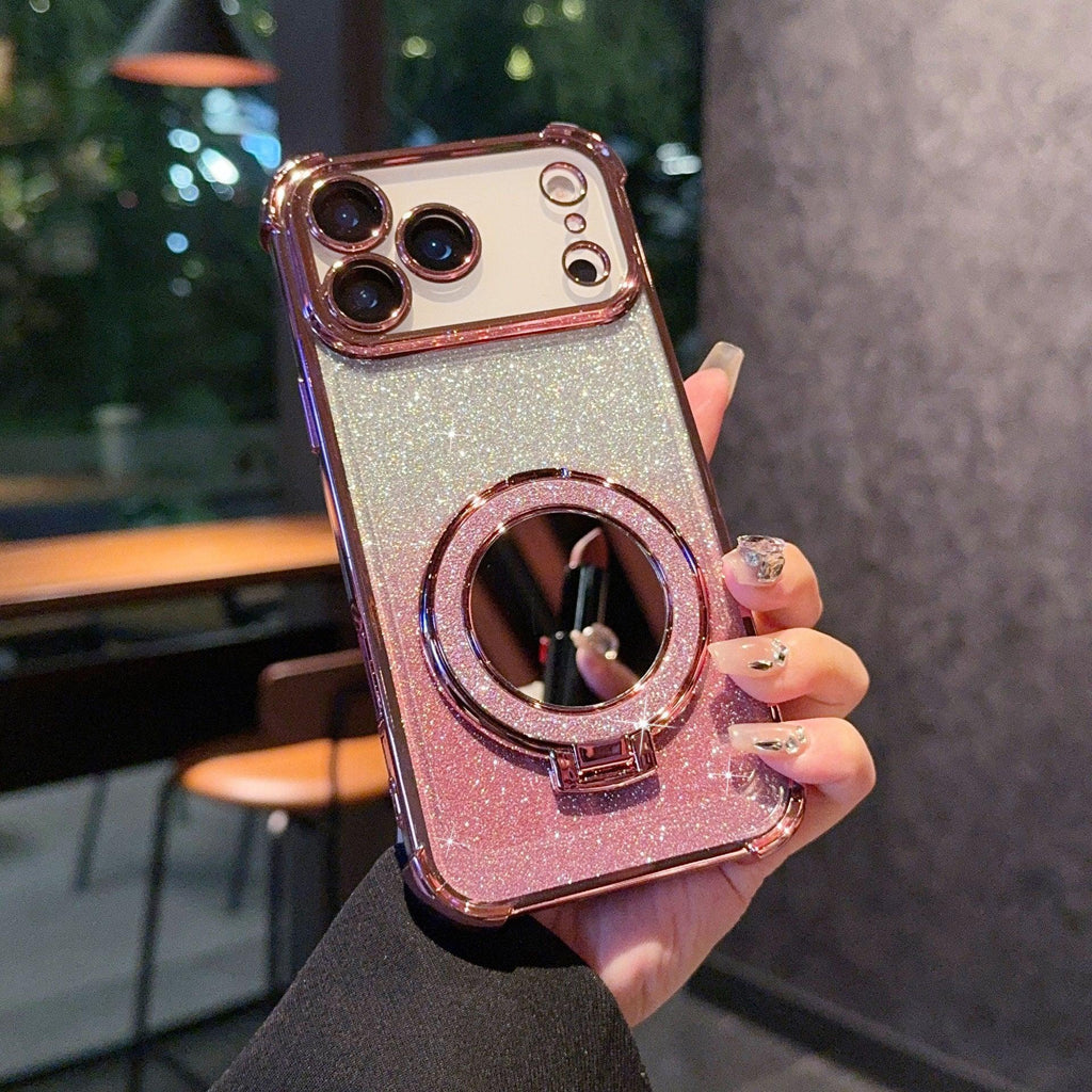 Glitter Mirror Magnetic Bracket iPhone Case - Viexta