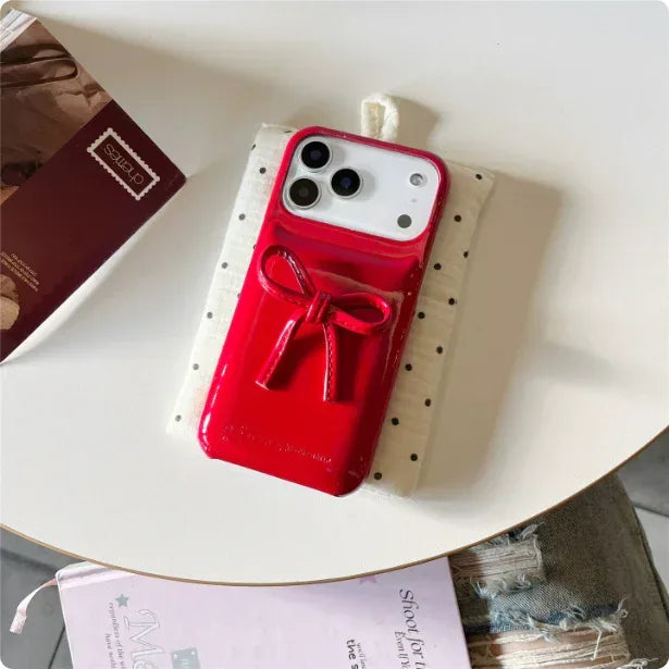 French-style Instagram 3D Solid-color Bow iPhone Case - Viexta