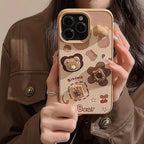 3D Cookie Bear iPhone Case In Leather Style - Viexta