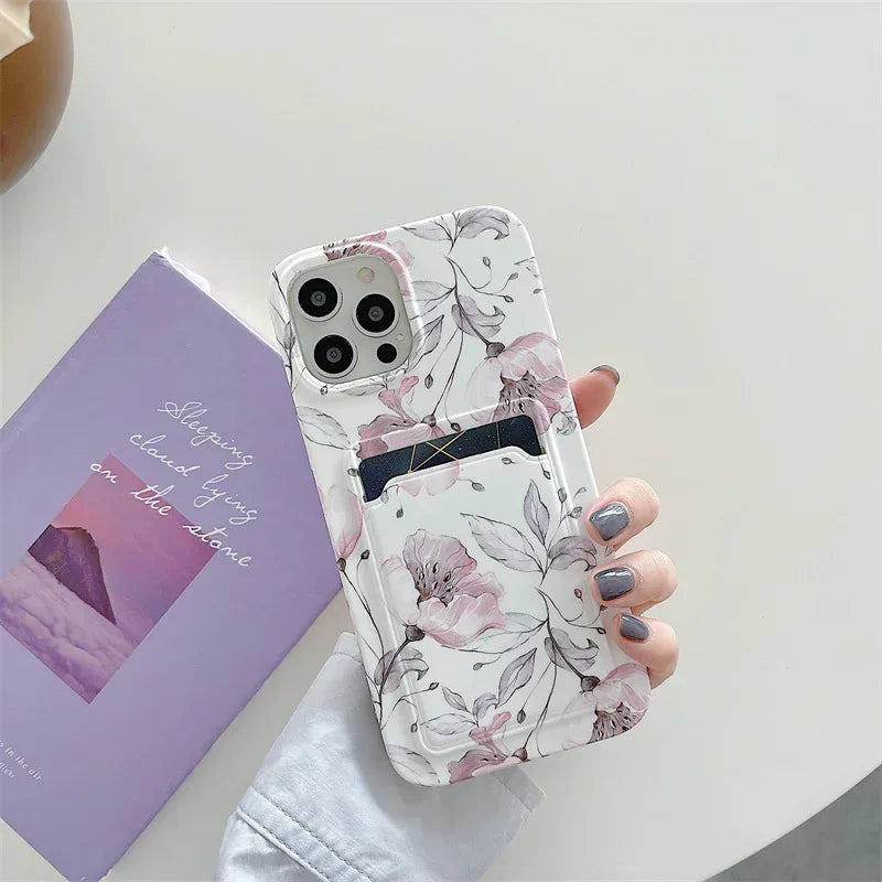 Retro Flower Card iPhone Case - Viexta