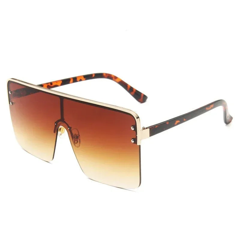 Fashion Big Frame Trend Metal Gradient Sunglasses - Viexta
