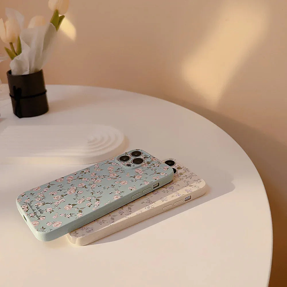 Korean Vintage Floral iPhone Case - Viexta