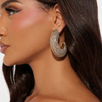 Minority Rhinestone C- Shaped Earrings