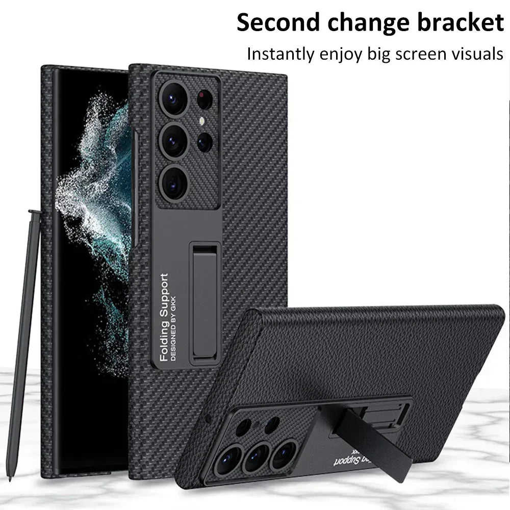 Precision Hole Anti-Drop Leather Samsung Case - Viexta