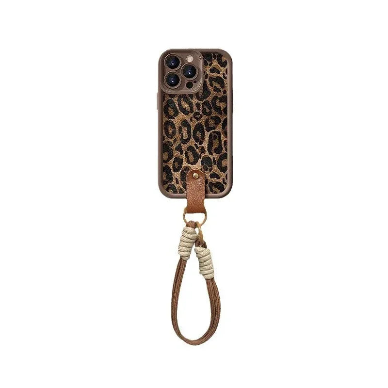 leopard-print-lanyard-iphone-case - Viexta