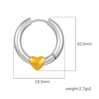 Round Gold Love Earrings