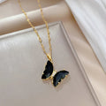 Crystal Butterfly Necklace And Earrings Suite - Viexta