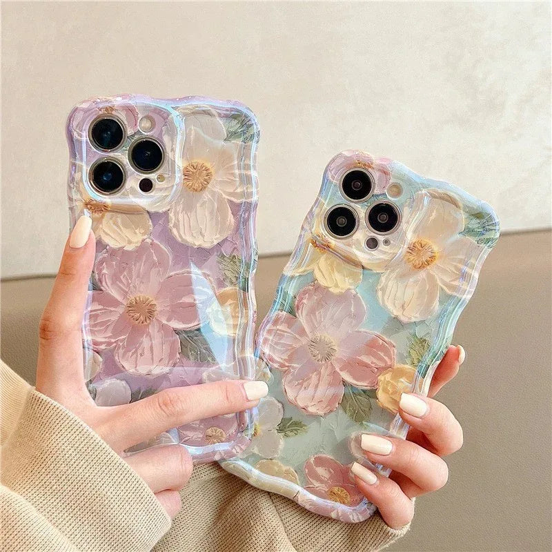 twisted-edge-oil-painting-flower-iphone-case - Viexta