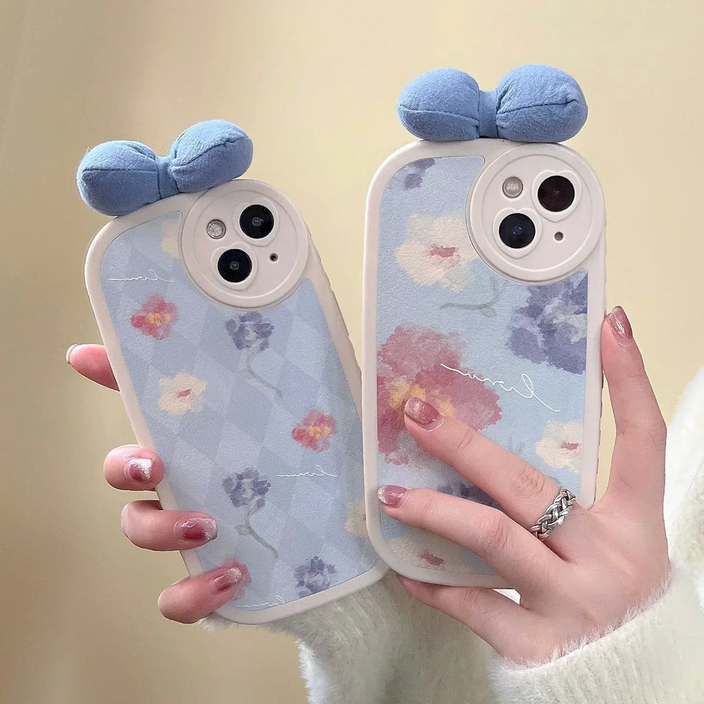 Blue Bow Flowers iPhone case - Viexta