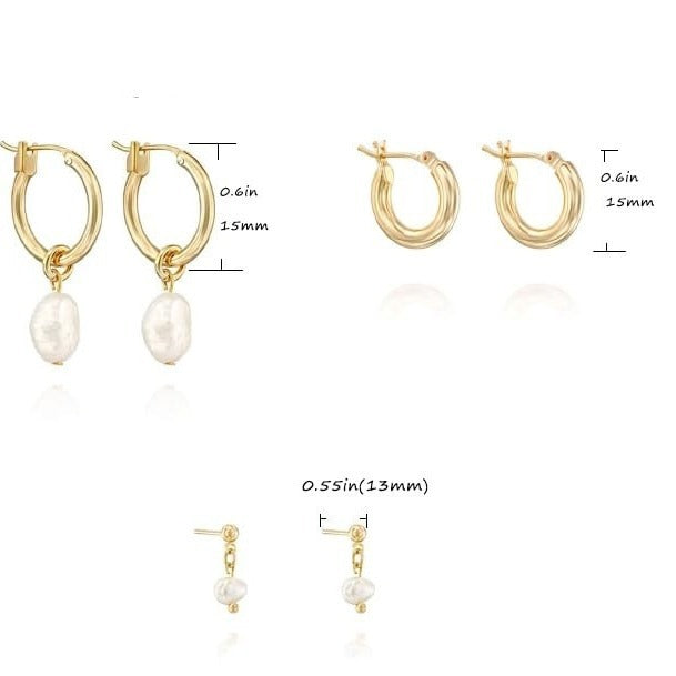 Pearl Three-piece Earcuffs