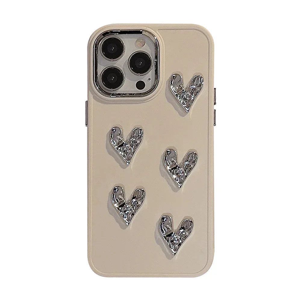 Pleated Metallic Heart iPhone Shell - Viexta