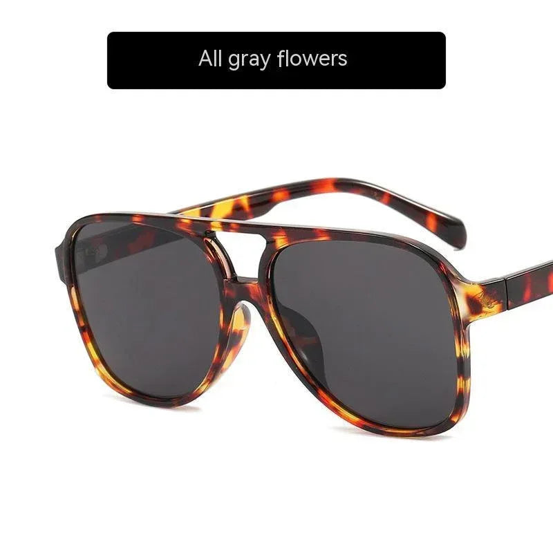 womens-fashion-retro-double-beam-large-rim-sunglasses - Viexta