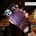 Gradient Rhinestone Mirror Phone Case - Viexta