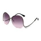 Frameless Curved-leg Sunglasses Decorative Glasses - Viexta