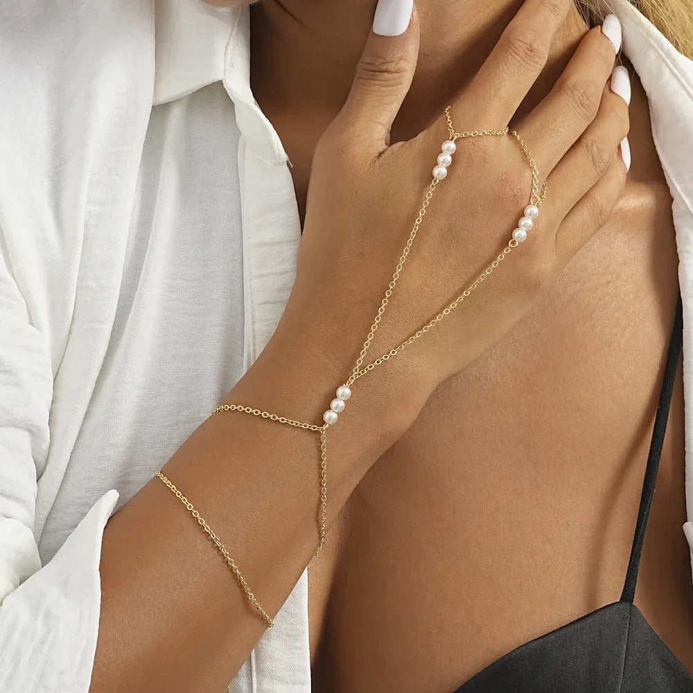 pearl-mitten-type-bracelet - Viexta