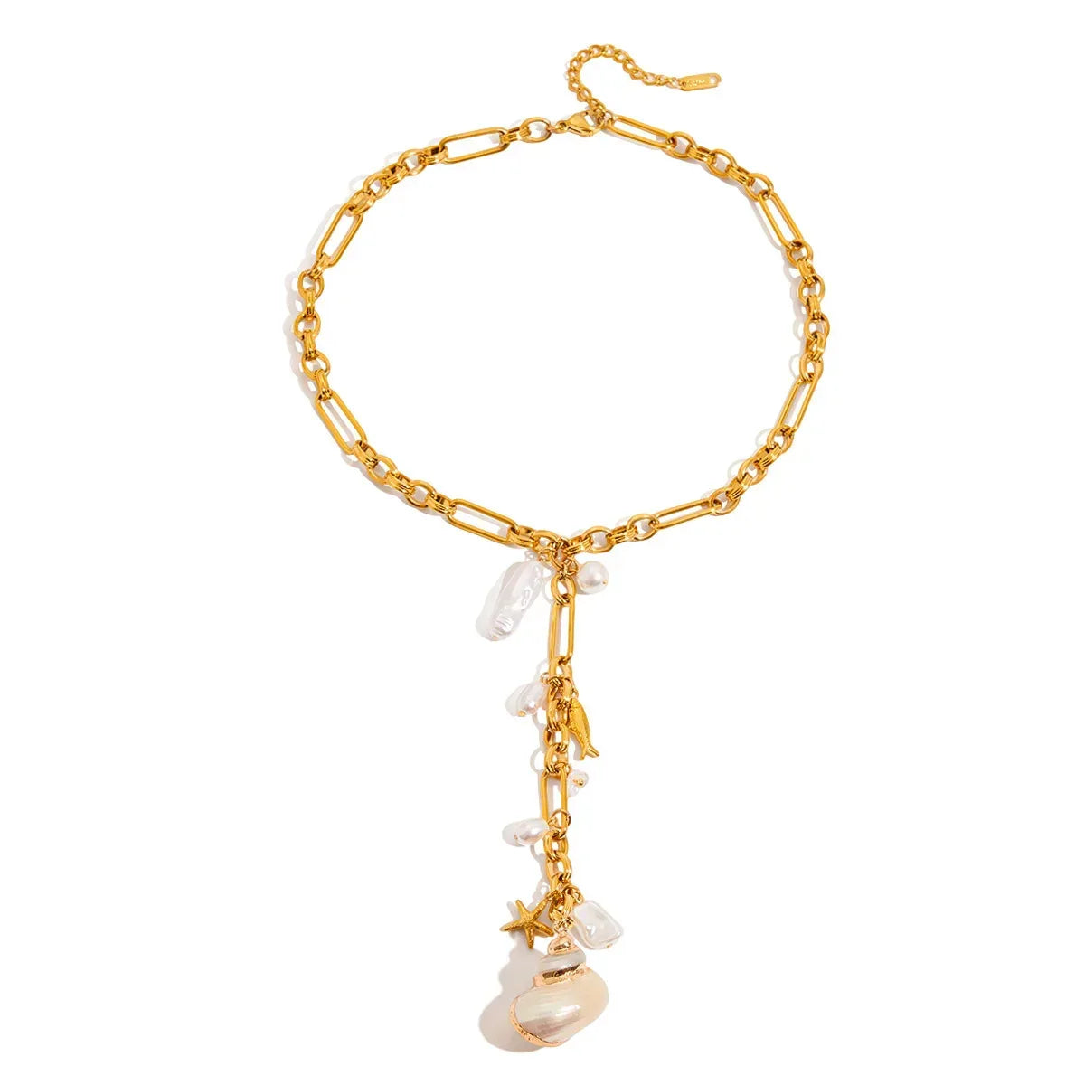 Stainless Steel Conch Long Necklace - Viexta