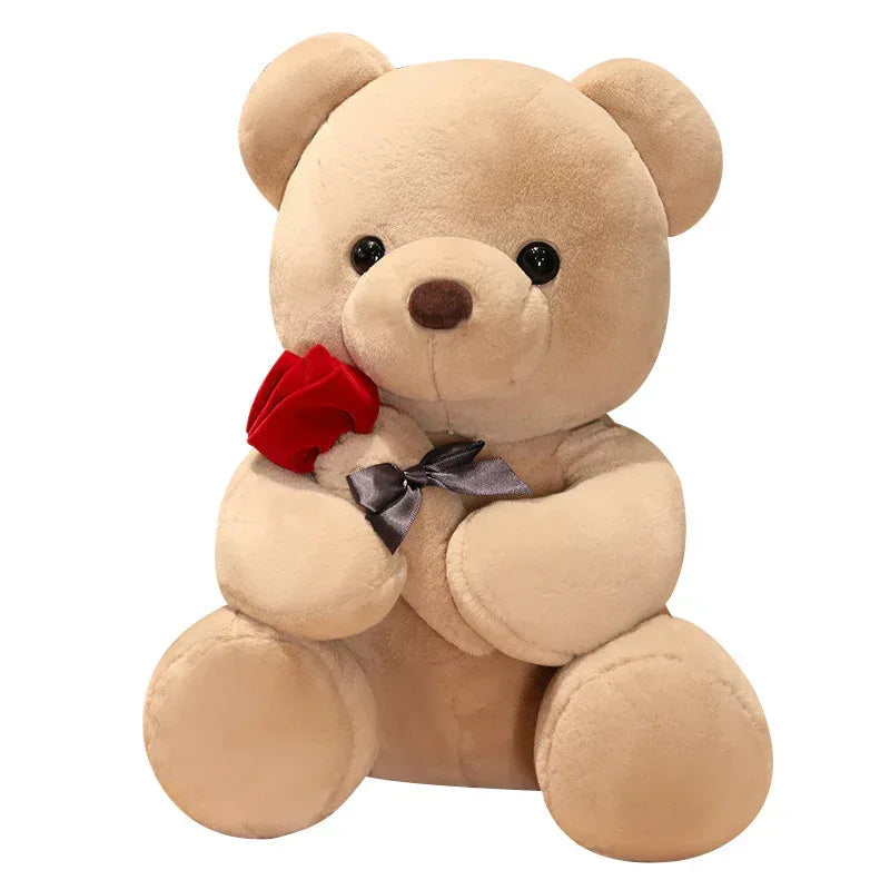 Lovely Hug Roses Teddy Bear Plush Pillow - Viexta