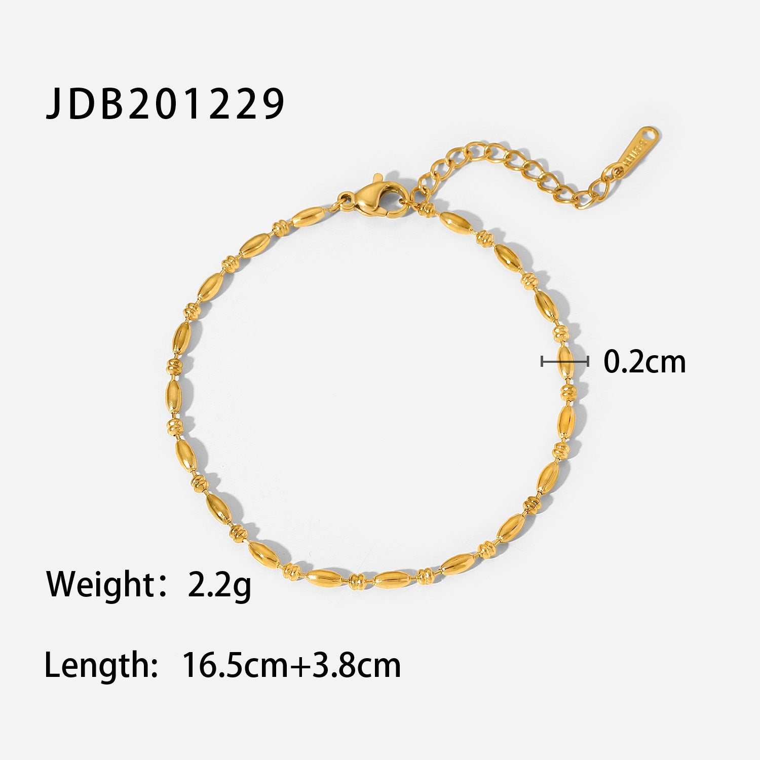 Women's 18K Gold Oval Bracelet