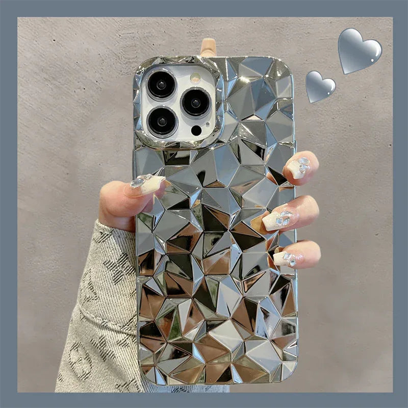 High-grade Diamond Grid Electroplated Silicone Drop-resistant for IPhone - Viexta