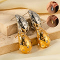 18K Gold-plated Stainless Steel Inlaid Zircon Chubby Stud Earrings INS - Viexta