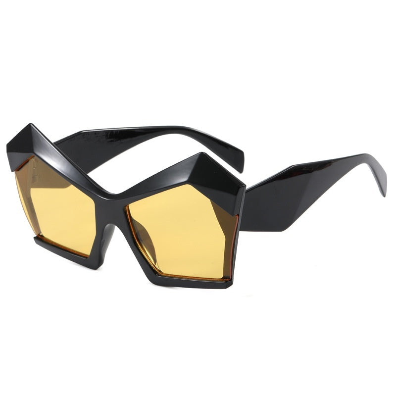 Cat's Eye Polygon Large Rim Sunglasses