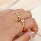 18k Luxury Temperament Flower Ring