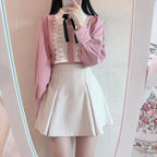Lace Bow Elegant Long Sleeve Blouse Women - Viexta