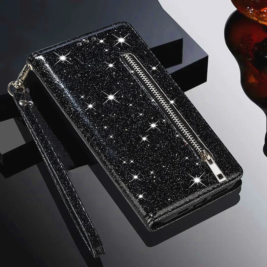 Zipper Shiny Leather iPhone Case - Viexta