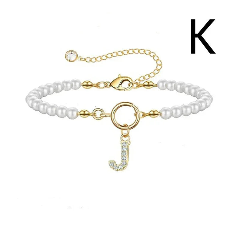 6mm Pearl Bracelet Buckle Letter - Viexta