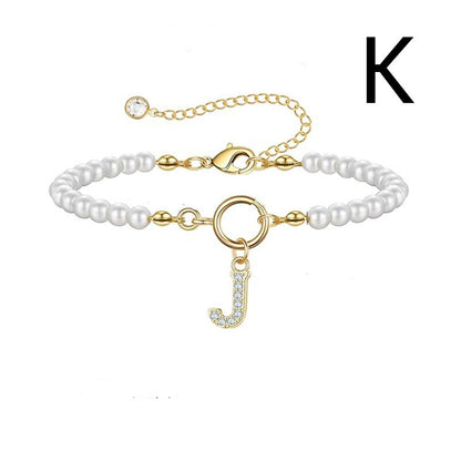 6mm Pearl Bracelet Buckle Letter