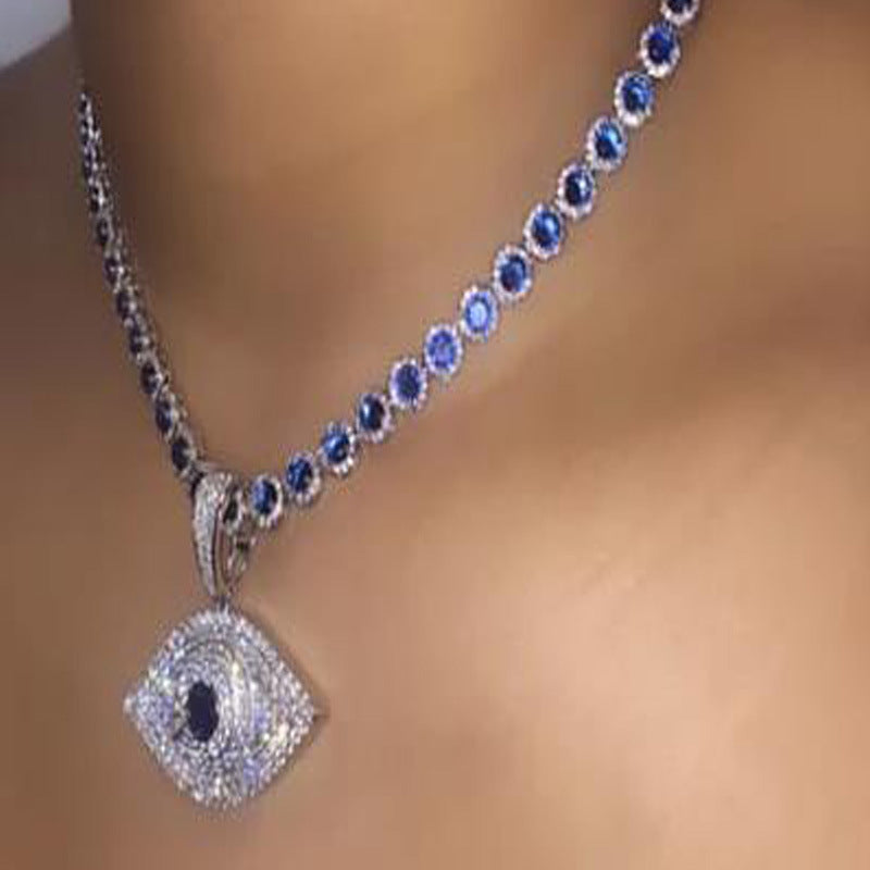 Blue Eyes Exaggerated Pendant Necklace