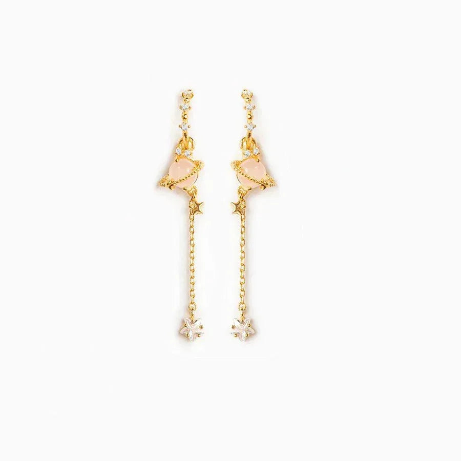Zircon Chain Stud 925 Silver Earrings Set - Viexta