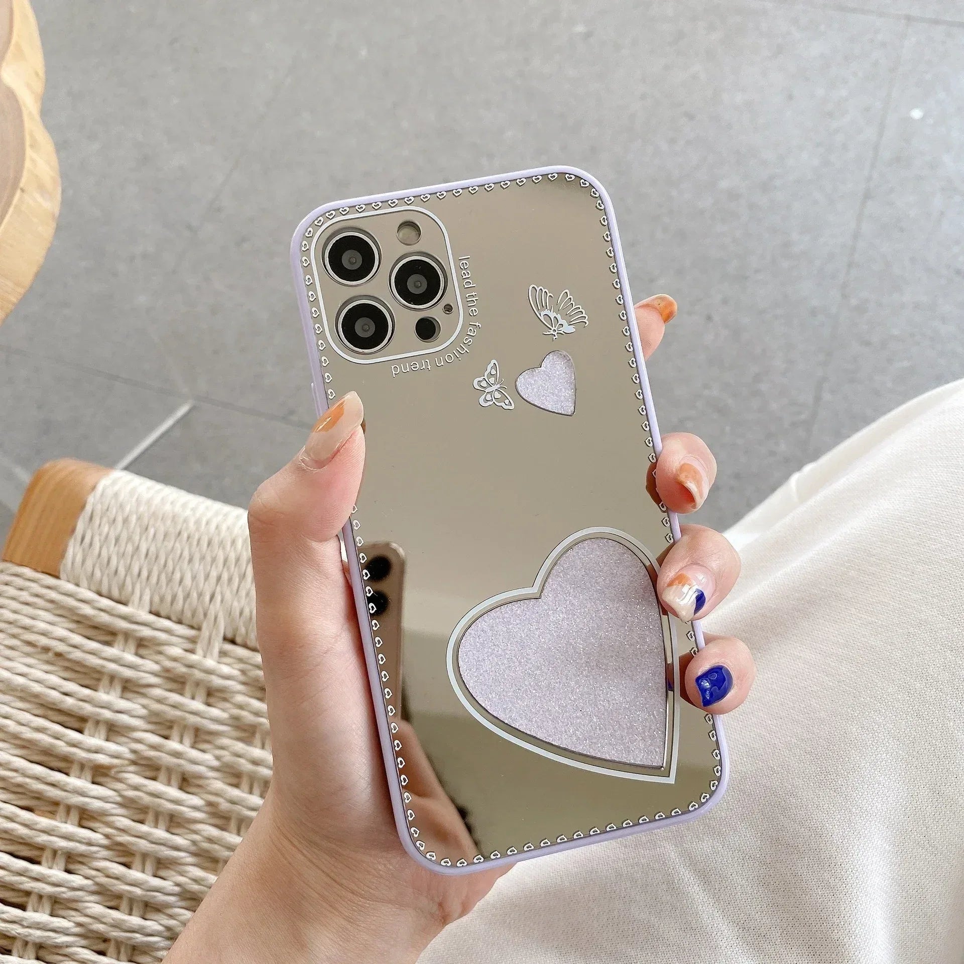 new-candy-color-love-mirror-butterfly-iphone-case - Viexta