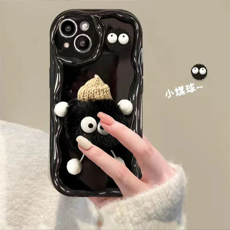 cartoon-cute-plush-hat-doll-iphone-case - Viexta