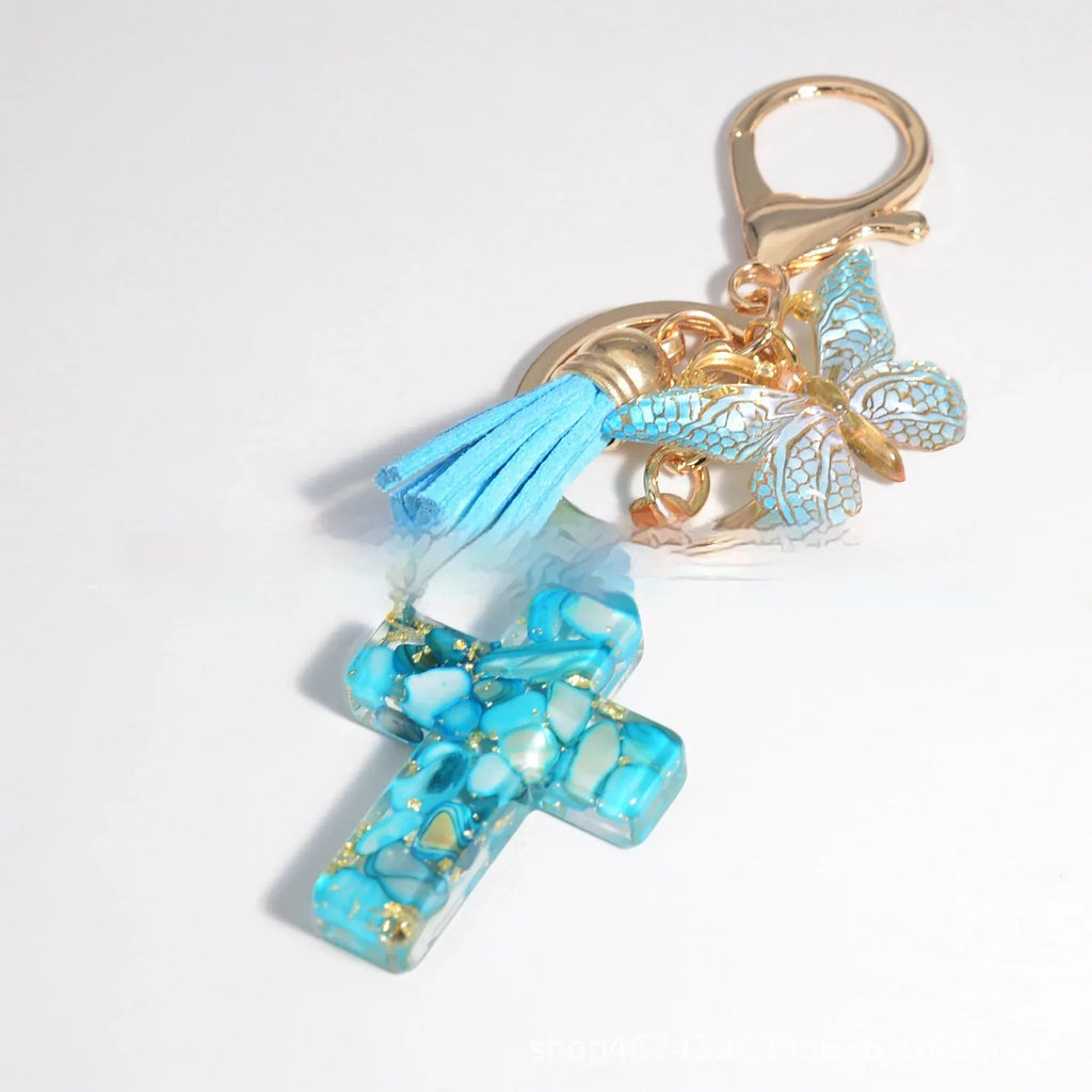 Resin Epoxy Cross Bag Hanging Ornament - Viexta