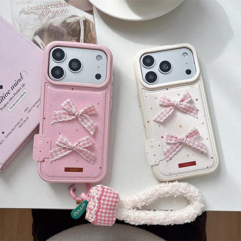 Korean-style Colorful Star Ribbon Bow iPhone Case - Viexta