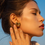 18K Gold Stainless Steel Shell Earrings