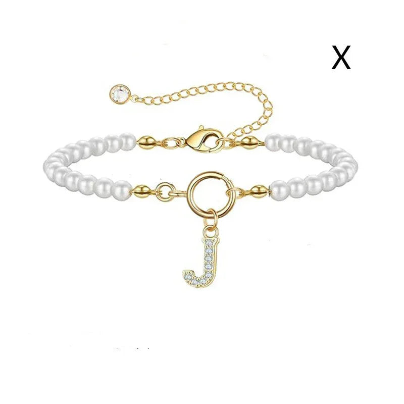 6mm Pearl Bracelet Buckle Letter - Viexta