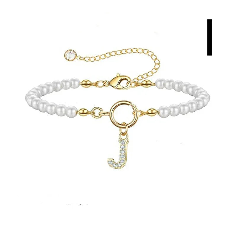 6mm Pearl Bracelet Buckle Letter - Viexta